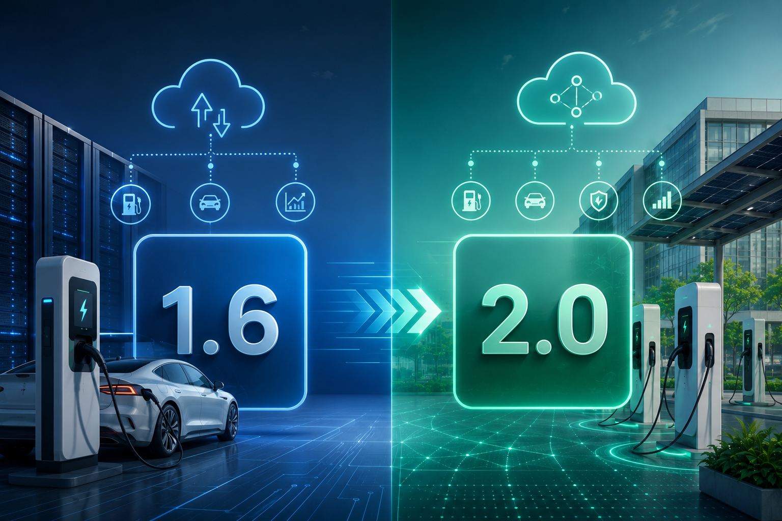 EV charging upgrade infographic concept